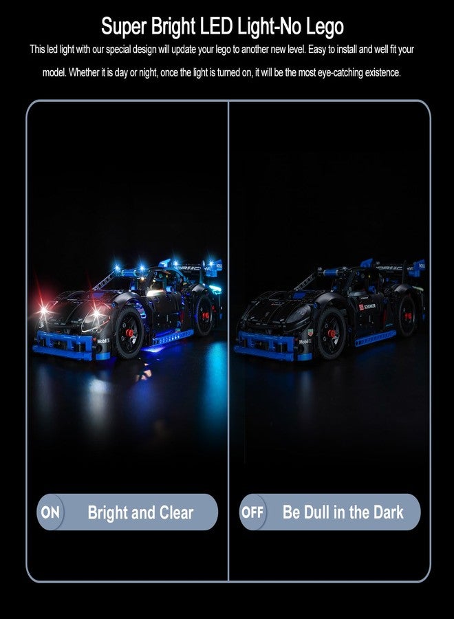أضواء BrickBling LED متوافقة مع سيارة السباق Lego Technic Porsche GT4 e-Performance، طقم إضاءة إبداعي متوافق مع Lego 42176 (أضواء فقط، بدون نموذج) - Image 2